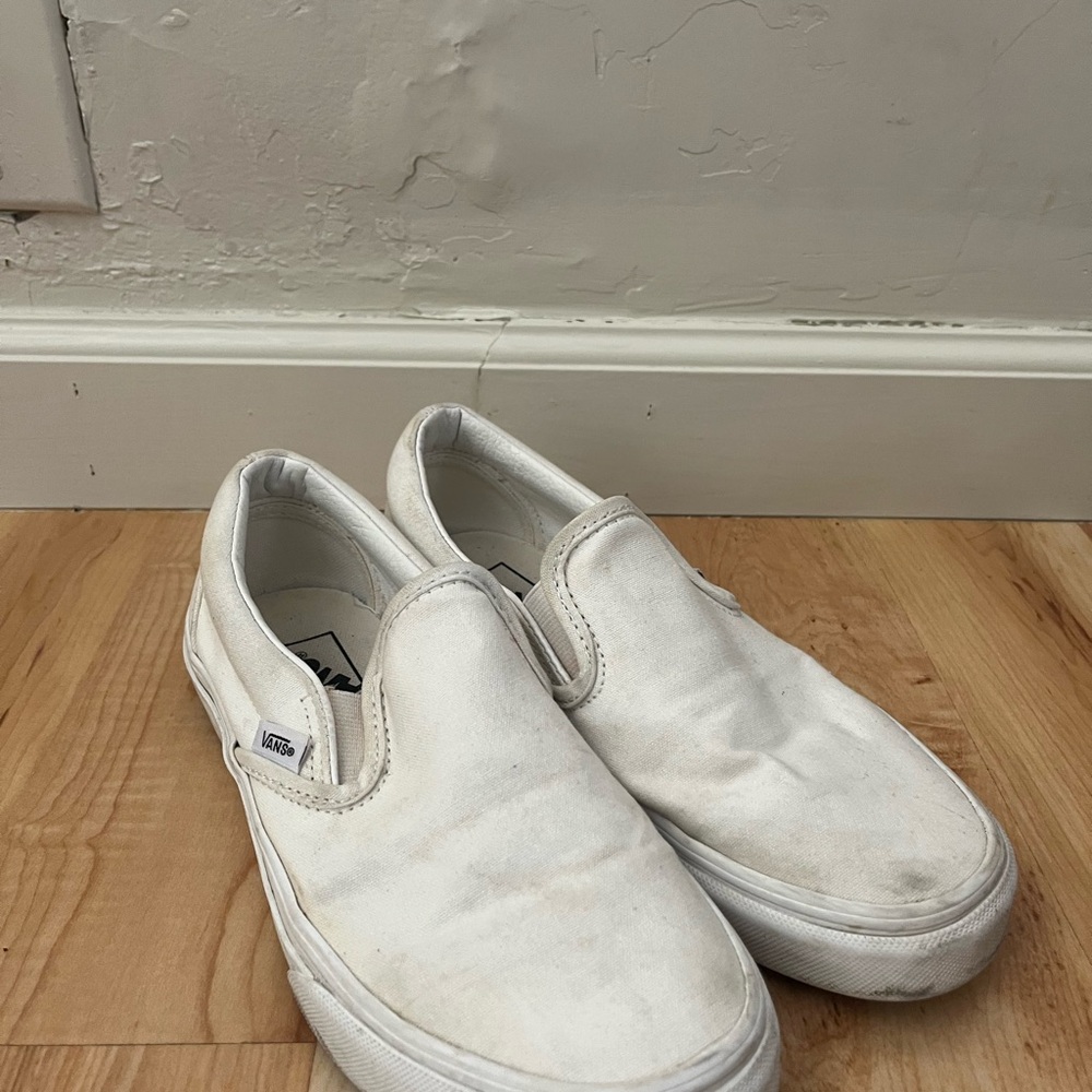 Vans Men's Classic White Slip-On Loafers